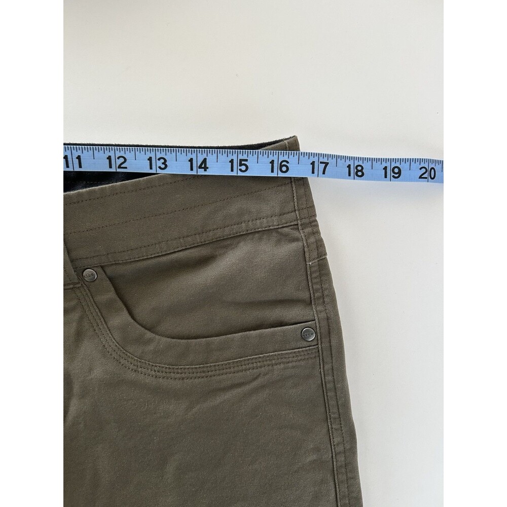 Kuhl Mens Kanvus Jean Pants Sz 33x31 Dark Khaki Stretch 5 Pocket Hiking Outdoor - Picture 10 of 13